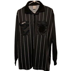 OFFICIAL SPORTS SIZE LARGE LONG SLEEVED SOCCER REFEREE UNIFORM SHIRT